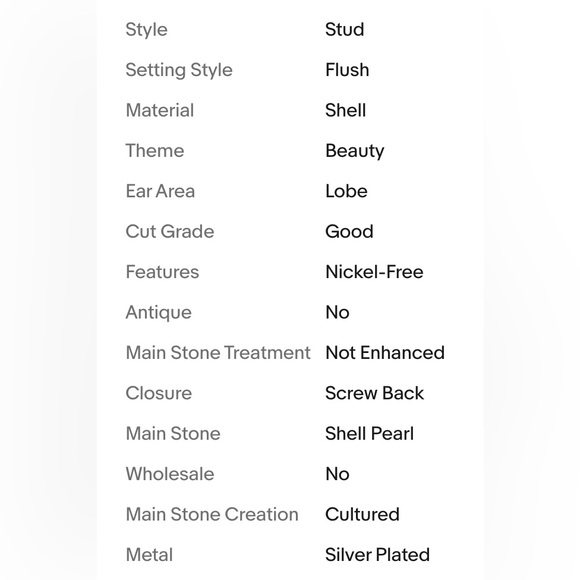 RED SHELL PEARL STUD EARRINGS - Picture 2 of 10